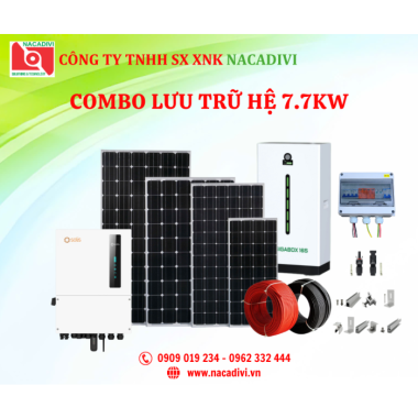 Hệ Thống Điện Năng Lượng Mặt Trời 7.7 Kwp (Lưu Trữ 14.3Kw) (Tiết kiệm từ 2.500.000đ - 4.500.000đ/tháng)