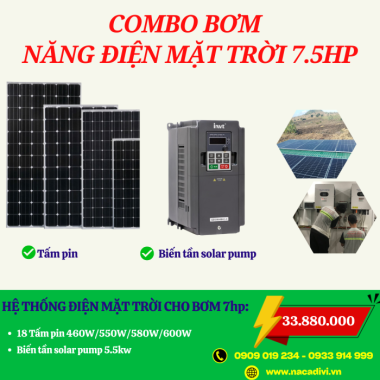 Hệ Thống Điện Mặt Trời Bơm Tưới 7.5hp