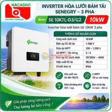 INVERTER HÒA LƯỚI BÁM TẢI SENEGRY 3 PHA - SE 10KTL-D3/G2