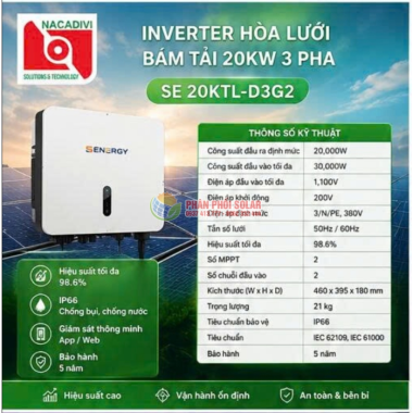 INVERTER HÒA LƯỚI BÁM TẢI SENEGRY 3 PHA  - SE 20KTL-D3/G2