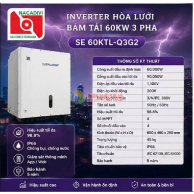 INVERTER HÒA LƯỚI BÁM TẢI SENEGRY 3 PHA - SE 60KTL-Q3/G2