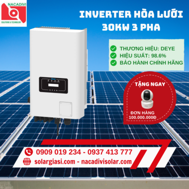 Inverter Hòa Lưới Deye 30kW 3 Pha - SUN-30K-G04 Inverter Hòa Lưới Deye 30kW 3 Pha - SUN-30K-G04