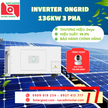 INVERTER HÒA LƯỚI DEYE SUN-136K-G01P3-EU-AM8 -  3 pha