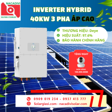 Inverter Hybrid Deye 40kW 3 Pha áp cao SUN-40K-SG01HP3-EU-BM4