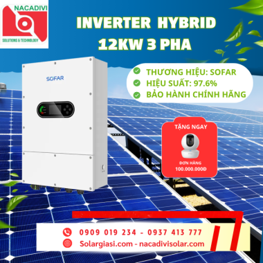 Inverter hybrid Sofar áp thấp 3 pha 12kW 3 pha -  HYD 12K-LT1