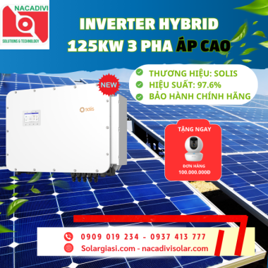 Inverter hybrid Solis 125kW 3 pha áp cao S6-EH3P125K10-NV-YD-H