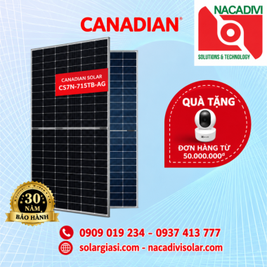 Tấm Pin Canadian 715W Năng Lượng Mặt Trời