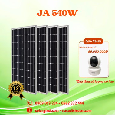 Tấm Pin Năng Lượng Mặt Trời JA 540W Tấm Pin Năng Lượng Mặt Trời JA 540W