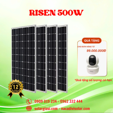 Tấm Pin Năng Lượng Mặt Trời Risen 500W Tấm Pin Năng Lượng Mặt Trời Risen 500W